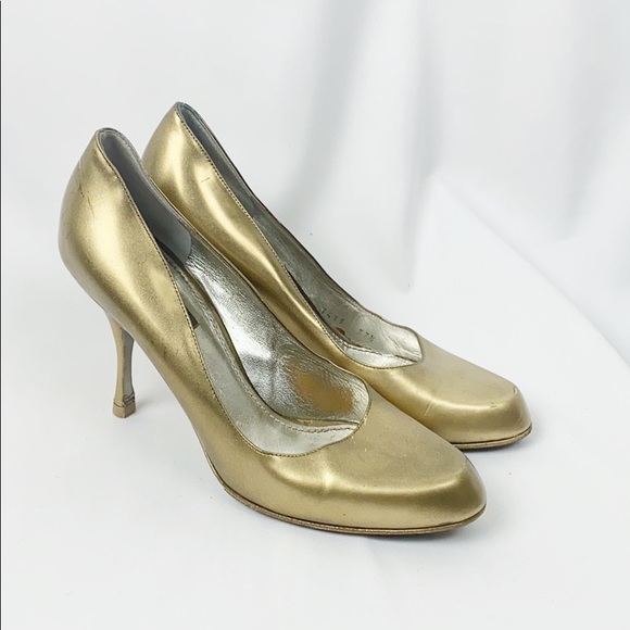 dolce and gabbana gold heels